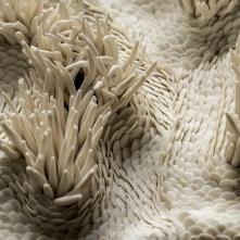 Internal Waves, series of mural sculptures, porcelain 24 cm x 8 cm ©Fondation Bruckner