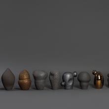 Crowd, series, Stoneware, glaze, 2021